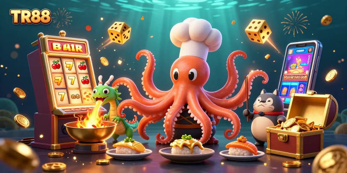 Experience thrilling games at TR88 with exciting slots, golden dishes, and charming characters.