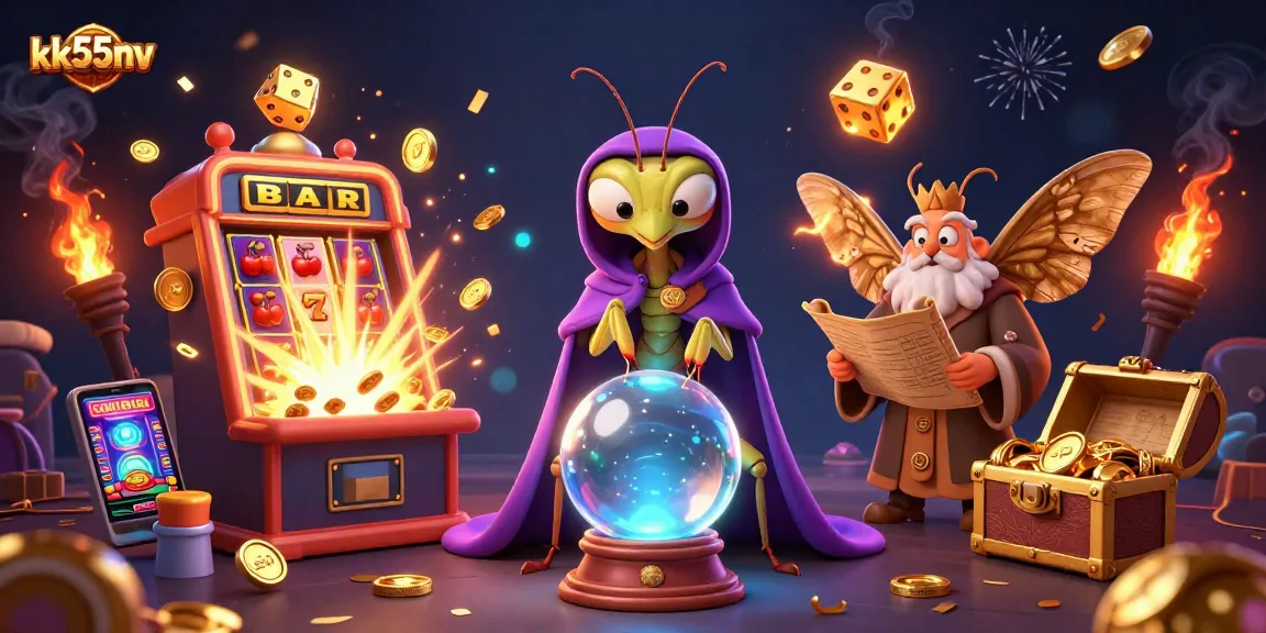 Engage with kk55nv's captivating casino experience, featuring vibrant 3D illustrations and thrilling gameplay elements.