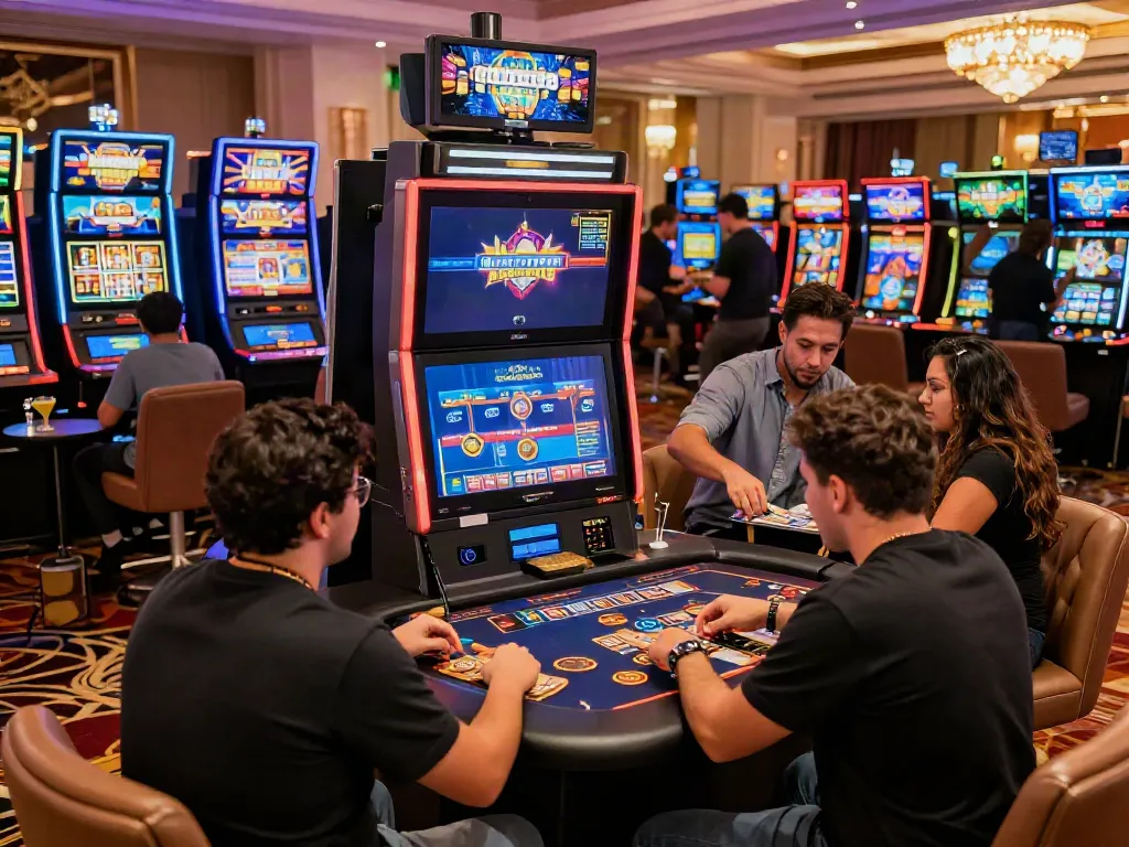 Players enjoying non gamstop casinos uk, showcasing exciting games and luxurious atmosphere.