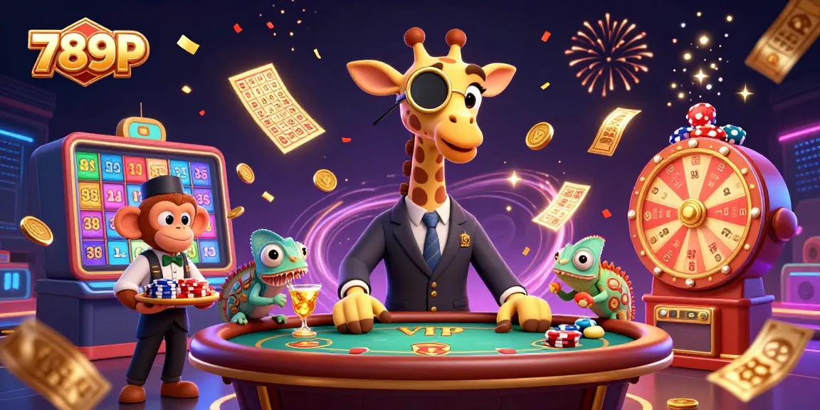 Join the excitement at 789P with vibrant casino elements and lively characters celebrating big wins.