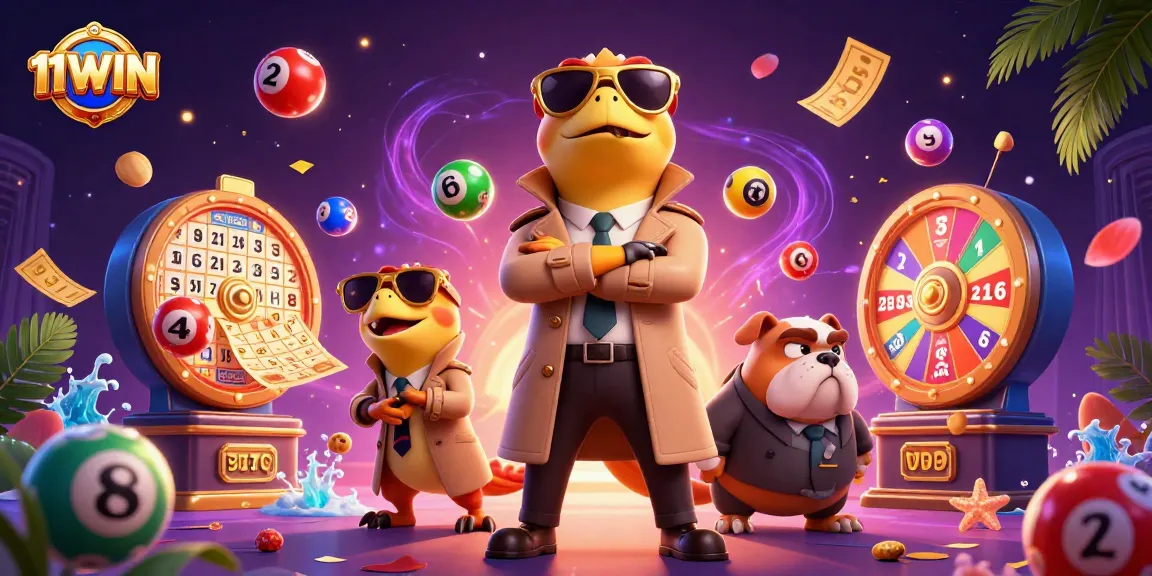 Engage in vibrant lottery fun with 11WIN featuring cartoon raptors attempting VIP entry.