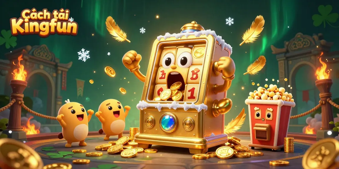 Spin and win with Cách tải Kingfun, showcasing vibrant 3D gaming elements and lively characters in action.