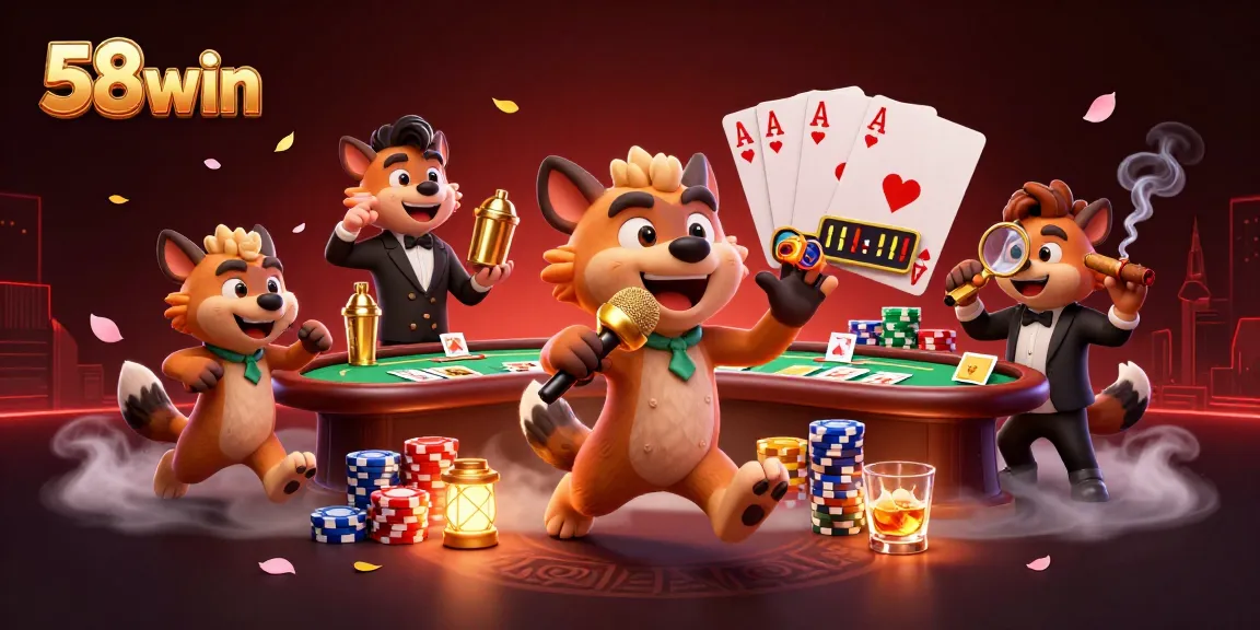 The hyenas entertain at the comedy club of 58win casino, creating a lively atmosphere.