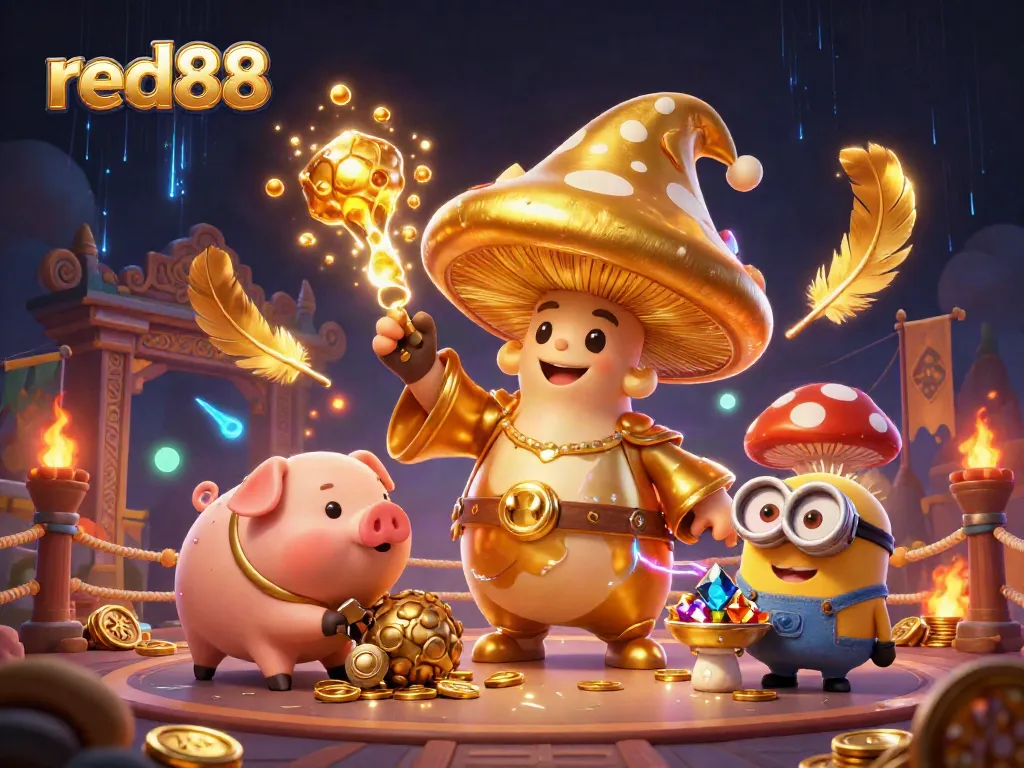 Experience thrilling action at red88 with fantasy casino characters engaging a magical battle.