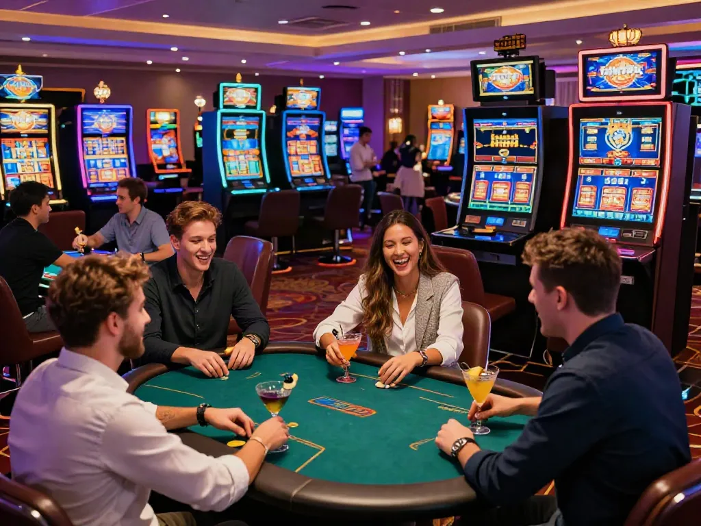 Players enjoying exciting games at non gamstop casinos UK in a vibrant casino setting.