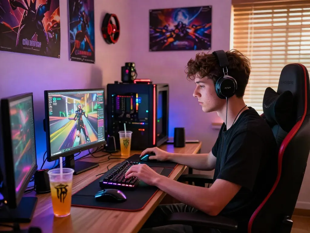 Immersive gaming environment with vibrant lighting featuring non gamstop casinos UK.