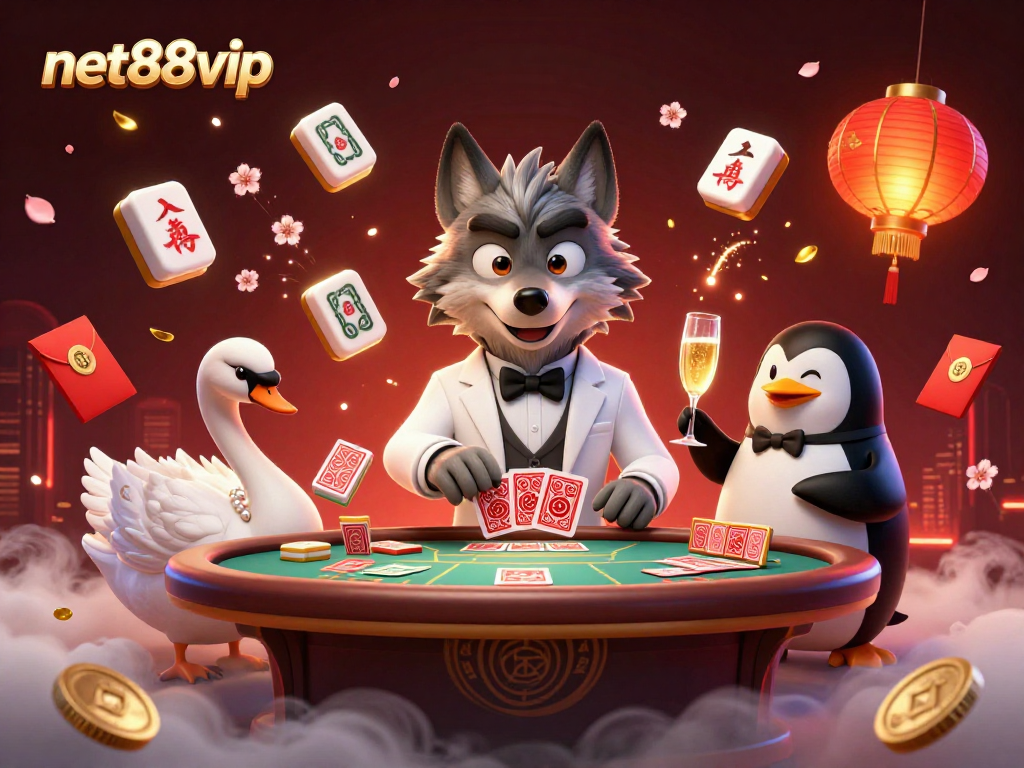 Experience thrilling baccarat hands with net88vip's charming wolf dealer, elegant swan and sophisticated penguin.
