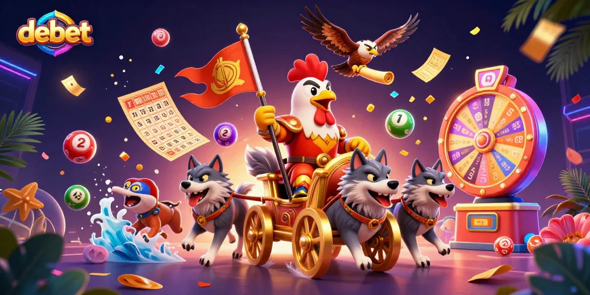 Experience debet with vibrant lottery games and energetic characters in a dynamic casino scene.