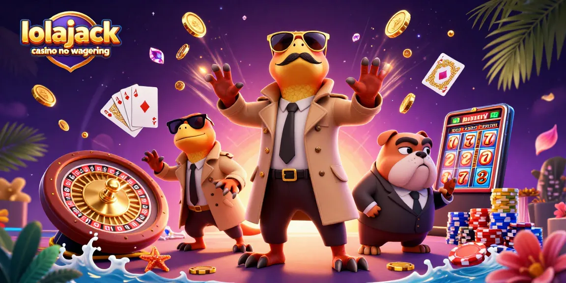 Engage with exciting wins at lolajack casino no wagering, featuring vibrant casino elements.