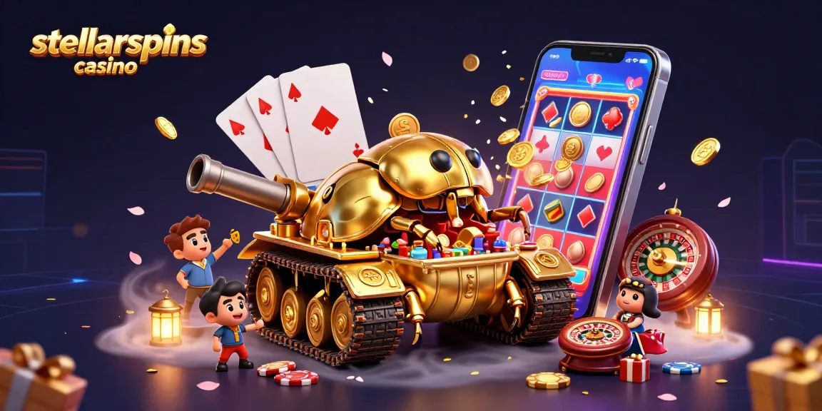 Experience thrilling fun at stellarspins casino with dynamic slot games, vibrant coins, and festive winnings.
