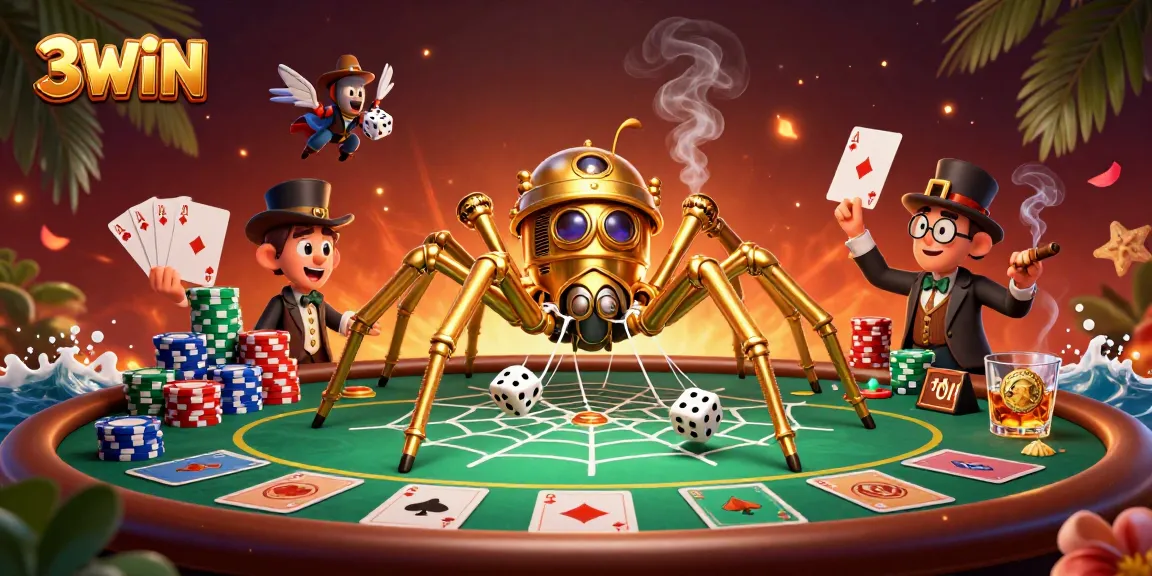 Experience thrilling plays at 3WIN with an engaging steampunk-themed casino scene.