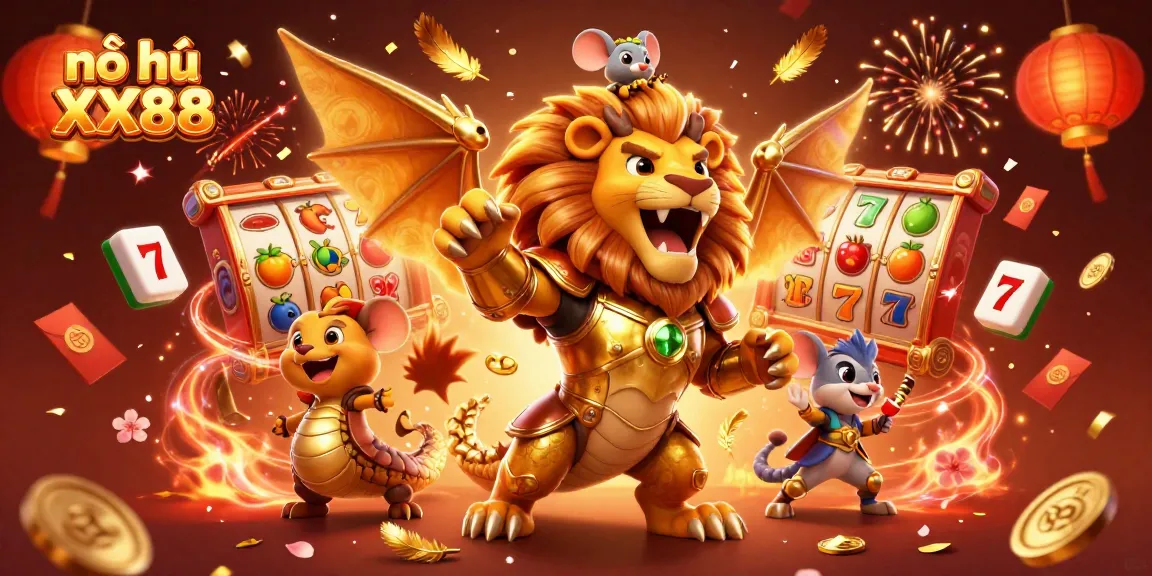 Engage with nổ hũ XX88 jackpot adventures featuring vibrant slots, lightning cash prizes, and celebratory visuals.