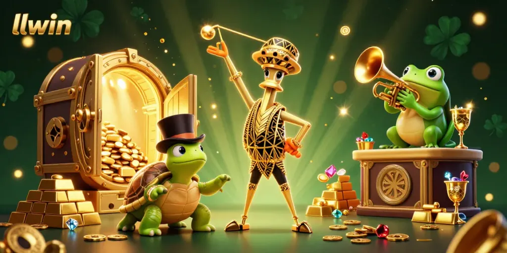 Experience winning rewards at llwin casino with rich, dynamic gaming visuals featuring treasures and characters.