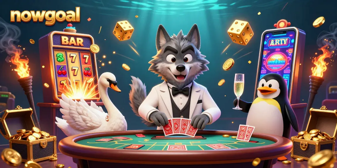 Engage with nowgoal's live sports updates featuring dynamic casino elements and vibrant characters.