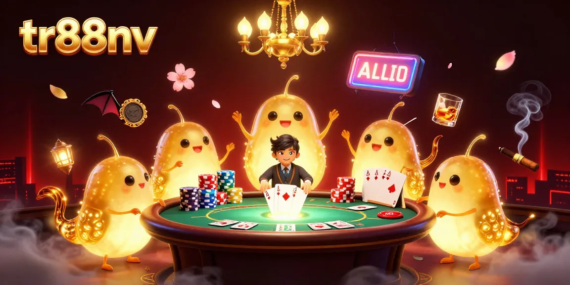 Light up your winnings with tr88nv's glowworm casino scene showcasing poker excitement.
