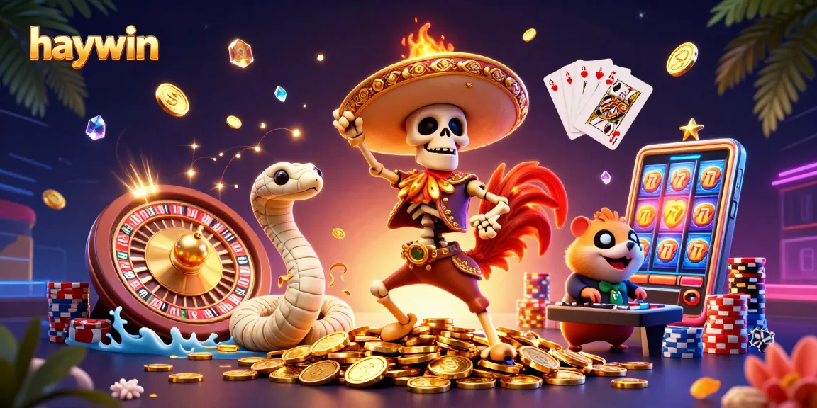 Experience haywin's thrilling casino atmosphere with vibrant characters and an array of games.