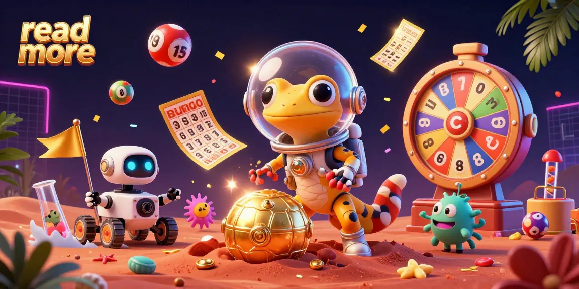 Engage with the "read more" casino excitement through a Martian adventure in a colorful lottery scene.