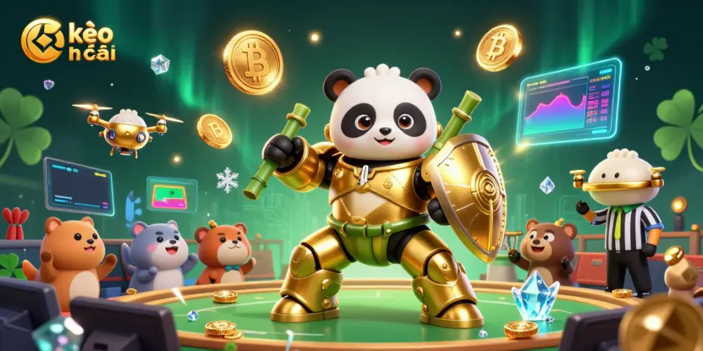 Experience exciting kèo nhà cái action in a vibrant 3D sports betting arena filled with colorful characters and dynamic elements.