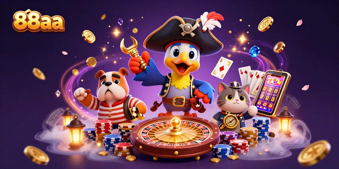 Experience casino excitement with 88aa as a pirate captain leads a vibrant gaming adventure.