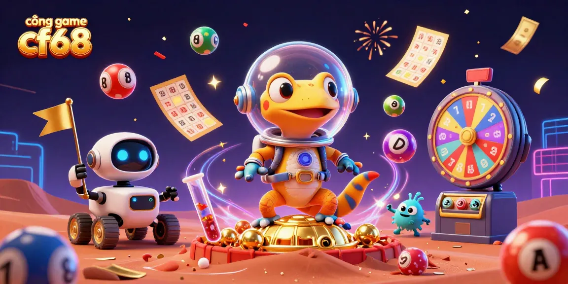 Experience excitement at cổng game cf68 with 3D Martian gecko discovering a golden casino.