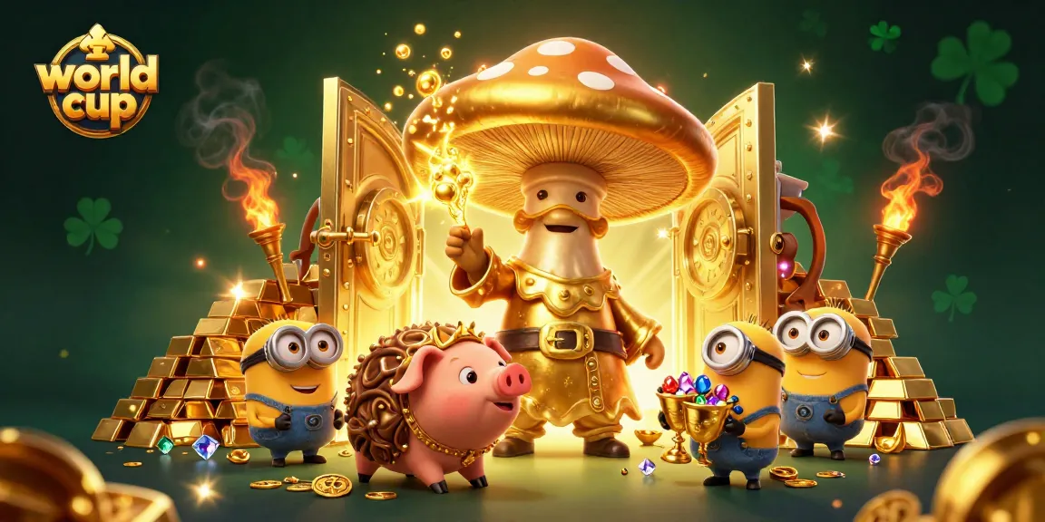 Experience the world cup magic with golden treasures and mythical creatures in this vibrant casino scene.