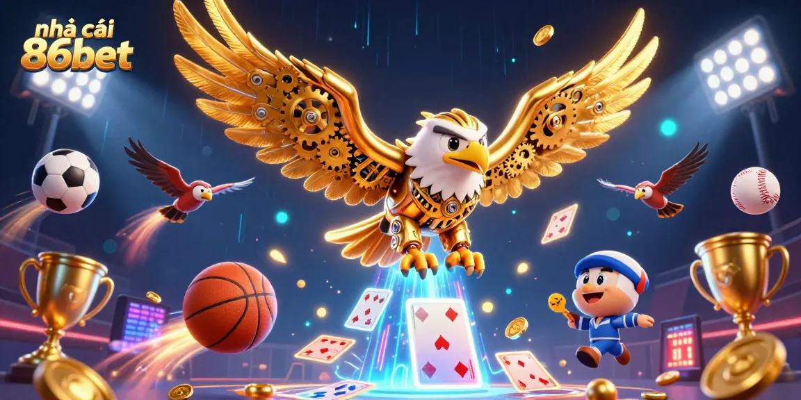 Experience thrilling gameplay at nhà cái 86bet with a dynamic casino atmosphere featuring 3D illustrated elements.