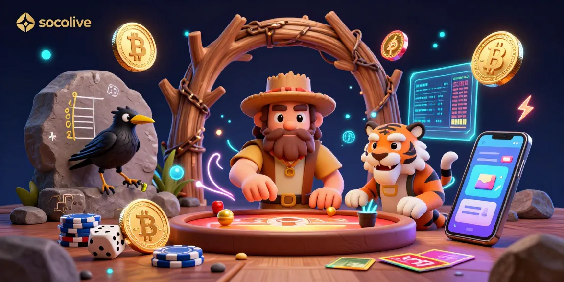 Socolive enhances excitement by showcasing a dynamic prehistoric casino with vibrant cryptocurrency elements.