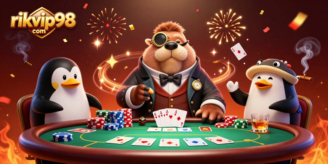 Experience thrilling underwater poker action at rikvip98 com with vibrant characters and game elements.